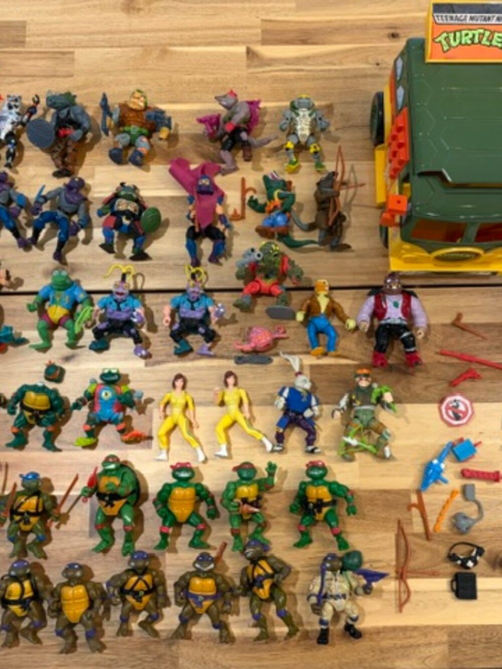 Vintage TMNT Teenage Mutant Ninja Turtles Lot 35+ Figures + Vehicle 80s-90s